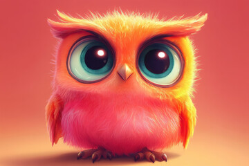 Cute Owl Kid in a Colorful Forest Setting