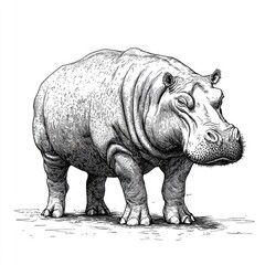 Obraz premium Hippo in Mud