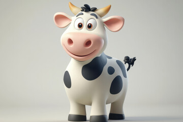 Obraz premium Funky Cartoon Cow with Retro Sunglasses