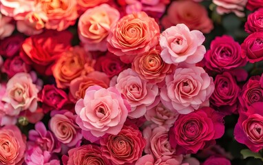 Naklejka premium Vivid coral and fuchsia gradient with soft radial light effects for Saint Valentines Day and 8 March International Womens Day