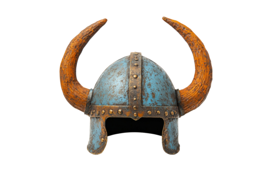 Viking helmet display in museum exhibit historical artifacts gallery isolated on transparent background