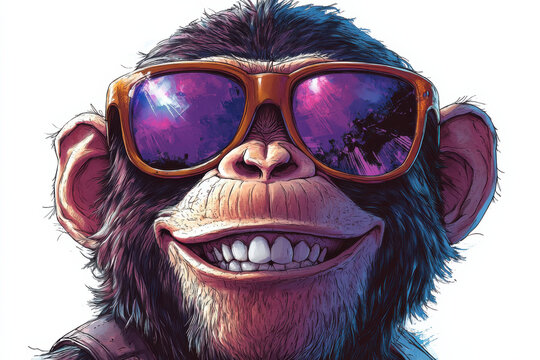 Playful Cartoon Monkey Kid with a Joyful Expression