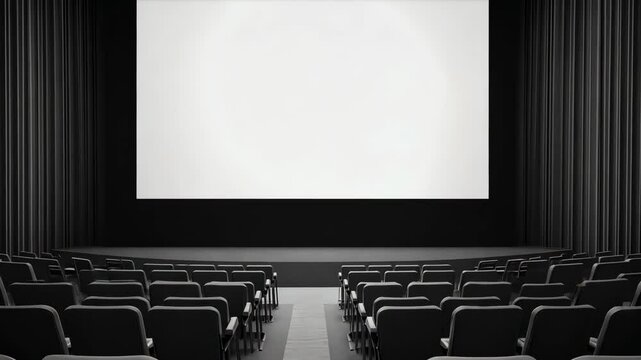 Empty cinematic theater awaits audience in evolving silent transition