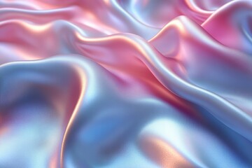 Obraz premium Soft, iridescent fabric draping with gentle waves and reflections.