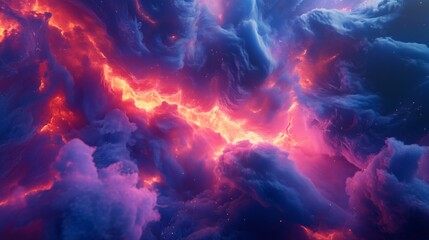 Cyber big data flow. Blockchain data fields. Network line connect stream. Concept of AI technology, digital communication, science research, 3D illustration music waves