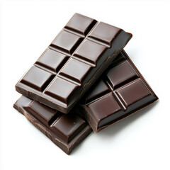 Obraz premium Dark chocolate bar isolated on white background