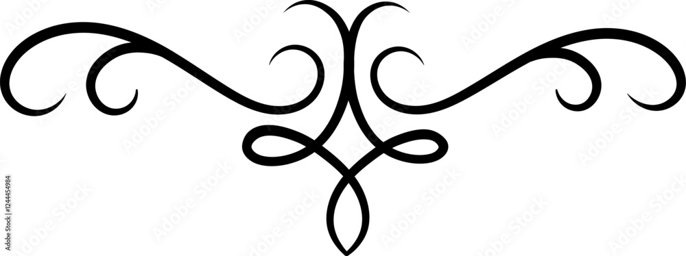 Poster elegant calligraphic border with swirls and curls creating a sophisticated design, ideal for invitat