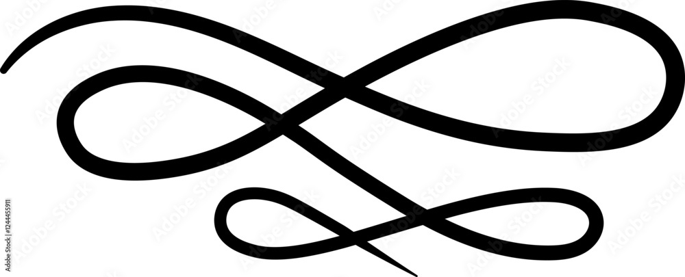 Poster hand drawn double swirl creating an elegant and sophisticated design, enhancing various projects wit
