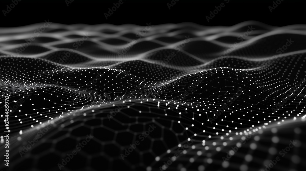 Poster network connection structure. data transfer. abstract background with interweaving of dots and lines