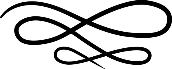 Hand drawn double swirl creating an elegant and sophisticated design, enhancing various projects with a refined touch and adding a decorative flourish to any composition