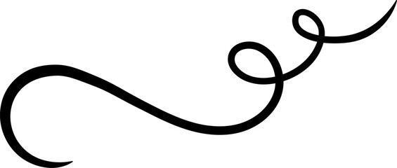 Hand drawn flourish forming a decorative swirl, adding a touch of elegance and sophistication to designs, invitations, or artistic compositions