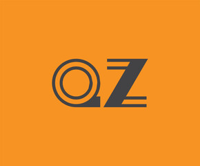 Bold black lettering 'QZ' with geometric elements on a vivid orange background, ideal for branding, design, or modern creative projects.