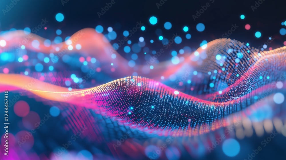 Poster this abstract background image showcases the digital data stream with binary code, representing the 