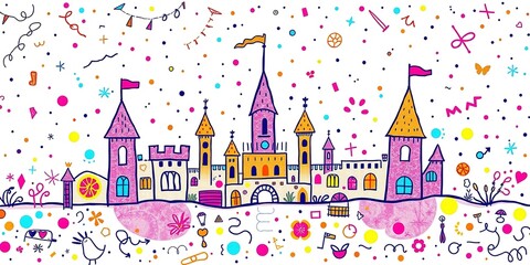 Fototapeta premium Polka-Dot Kingdom: A Doodle Delight