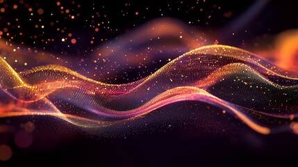 This abstract background image showcases the digital data stream with binary code, representing the concept of technology, information flow, connectivity, data processing, and innovation