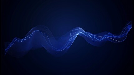 Widescreen Abstract financial graph with uptrend line and bar chart of stock market on blue color background