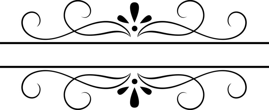 Elegant vintage decorative swirls and flourishes creating a horizontal double border with copy space suitable for wedding invitations, menus or other graphic design purposes