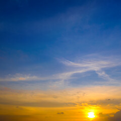 Cloudy sky and bright sunrise