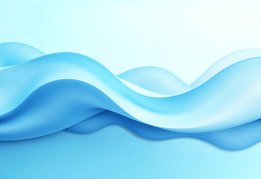 An image featuring abstract, flowing blue waves. Smooth curves and pastel hues create a serene, elegant, and modern design, ideal for wallpaper or digital art.
