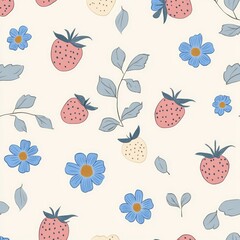 Strawberry Floral Fabric