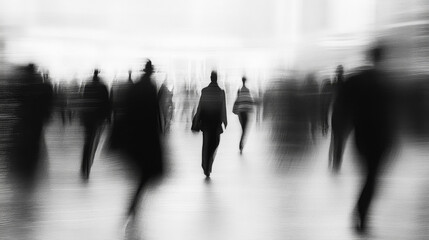Blurred Photograph of People, Black and White