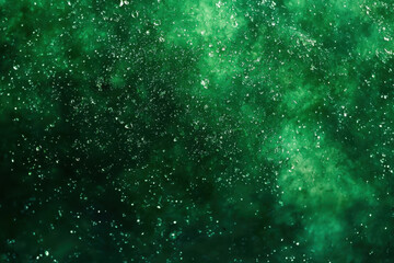 Obraz premium Abstract green cosmic nebula with swirling gaseous formations.