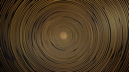 Elegant gold circular line patterns on a dark background, blending geometric art with a luxurious modern aesthetic--ideal for presentations, banners, and brochures