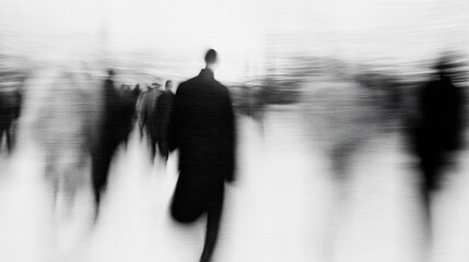 Blurred Photograph of People, Black and White