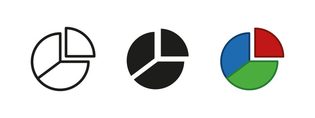 Pie chart diagram icon. Dial infographic vector illustration. Segment graph symbol. Area section piece sign. Quarter part split pictogram. Business analytics and statistic proportion analysis concept.
