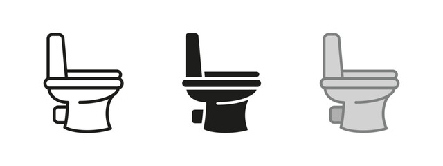 Toilet icon. Side view toilet bowl vector illustration. Bathroom, restroom and lavatory symbol. WC sign. Personal hygiene concept. Public toilet seat pictogram.