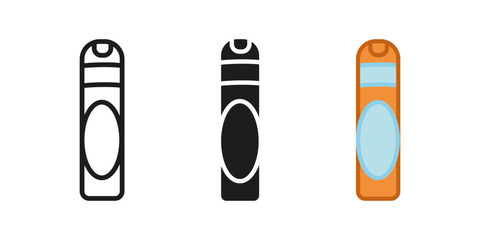 Air freshener spray icon. Deodorant aerosol bottle vector illustration. Air freshener diffuser symbol. Aromatic fragrance household freshener product pictogram. Scent spread can concept.