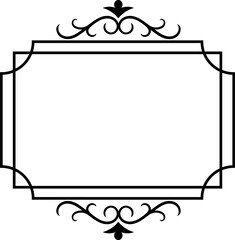 Classic rectangular frame featuring a symmetrical floral design at the top and bottom, providing a sophisticated touch for various graphic design applications