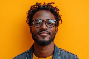 Obraz premium a man on a yellow background