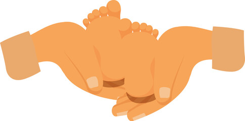 Loving parent gently holding delicate feet of newborn baby, symbolizing protection, tenderness, and parental bond