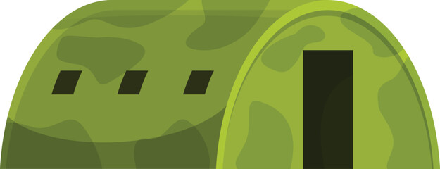 Camouflaged military tent providing shelter and protection for soldiers in field operations © nsit0108