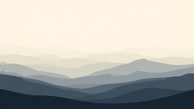 Soft gradient abstract background featuring layered mountains in muted tones
