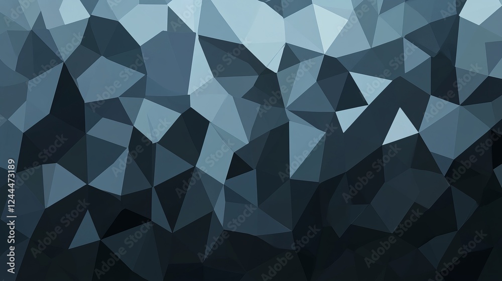 Poster dynamic geometric abstraction creates a captivating blue-toned background with sharp angles and soft