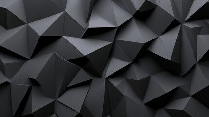 Fototapeta premium Textured black abstract background with three-dimensional shapes creating depth and dimension