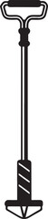 Auger Rustic Tool for Gardening, Silhouette vector art illustration with a white background