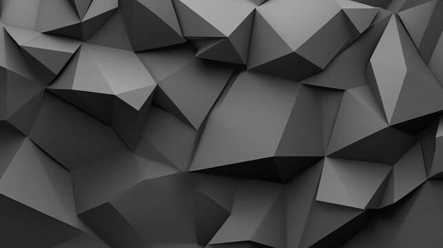 Exploring the dynamics of gray geometric abstraction with faceted shapes and sharp angles enriching the visual experience