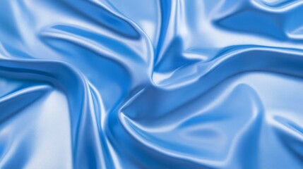 Obraz premium Textured blue fabric display features intricate folds and soft sheen