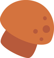 Minimalistic vector illustration featuring a brown mushroom with distinct spots. Perfect for culinary, botanical, or natural themes in design projects