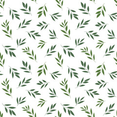 seamless pattern botanical design with leaves and branches Vintage seamless pattern with spring floral branches, charming delicate wallpaper, for print, fabric, decor, background