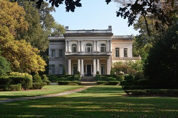 Obraz premium Grand Estate in Autumn Sunlight