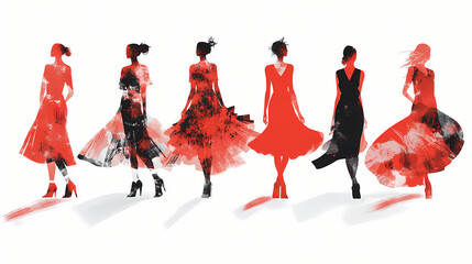 Carbon footprint, sustainable fashion, ethical clothing minimizes the environmental impact of the fashion industry. Fashion & Costume Design. Illustration