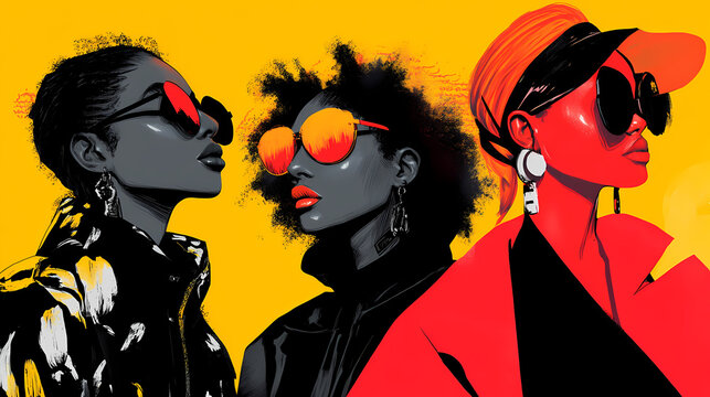 Edgy fashion poster set with bold statements on diversity and emotive, powerful imagery. Fashion & Costume Design. Illustration