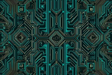 Abstract close-up of a glowing blue digital circuit board, showcasing intricate connections and technological design on a black background.
