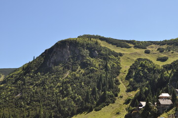mountain landscape with blue sky