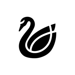 Swan minimalist emblem. Swan emblem. Design element for emblem, sign, poster, label.