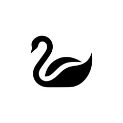 Obraz premium Swan minimalist emblem. Swan emblem. Design element for emblem, sign, poster, label.